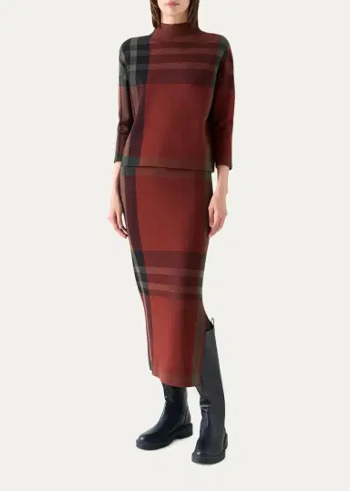 Akris punto Jacquard Check Boxy Sweater | Thumbnail 2 Akris punto Jacquard Check Boxy Sweater | Thumbnail 2