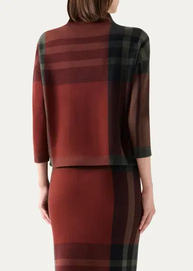 Akris punto Jacquard Check Boxy Sweater | Thumbnail 3 Akris punto Jacquard Check Boxy Sweater | Thumbnail 3
