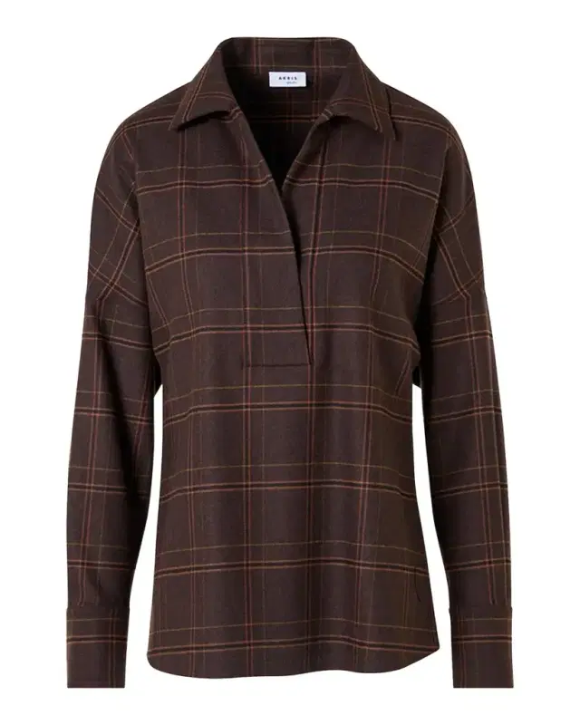 Blanket Checked Wool-Blend Flannel Blouse Blanket Checked Wool-Blend Flannel Blouse