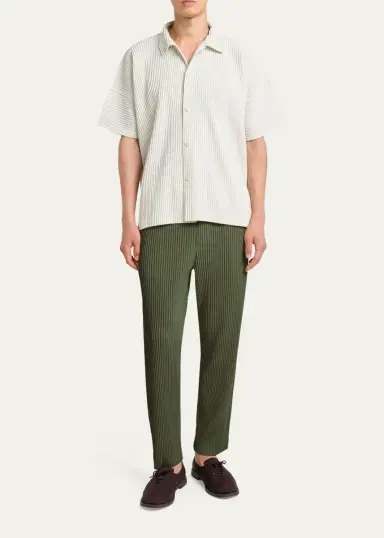 Homme Plissé Issey Miyake Men's Monthly Colors July Pleated Short-Sleeve Shirt | Thumbnail 2 Homme Plissé Issey Miyake Men's Monthly Colors July Pleated Short-Sleeve Shirt | Thumbnail 2
