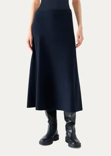 Akris punto Stretch-Wool A-Line Midi Skirt | Thumbnail 2 Akris punto Stretch-Wool A-Line Midi Skirt | Thumbnail 2