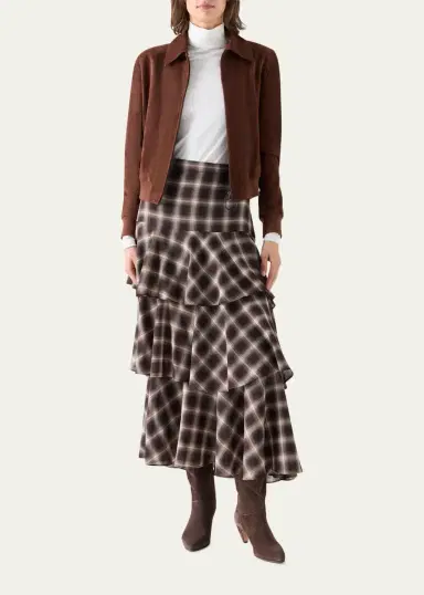 Akris punto Suede Bomber Short Jacket | Thumbnail 2 Akris punto Suede Bomber Short Jacket | Thumbnail 2