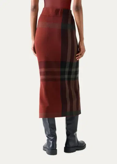 Akris punto Jacquard-Check Stretch-Modal Midi Skirt | Thumbnail 3 Akris punto Jacquard-Check Stretch-Modal Midi Skirt | Thumbnail 3