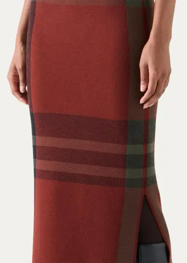 Akris punto Jacquard-Check Stretch-Modal Midi Skirt | Thumbnail 5 Akris punto Jacquard-Check Stretch-Modal Midi Skirt | Thumbnail 5