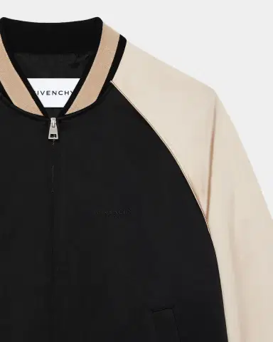 Givenchy Men's Satin Rhinestone-Logo Bomber Jacket | Thumbnail 4 Givenchy Men's Satin Rhinestone-Logo Bomber Jacket | Thumbnail 4