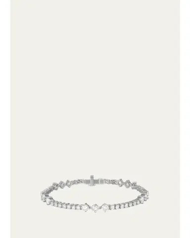 Melissa Kaye 18K White Gold Stella Triplet Station Diamond Tennis Bracelet | Thumbnail 1 Melissa Kaye 18K White Gold Stella Triplet Station Diamond Tennis Bracelet | Thumbnail 1