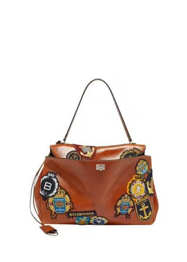 Balenciaga Men's Rodeo Multi-Patch Leather Top-Handle Bag | Thumbnail 1 Balenciaga Men's Rodeo Multi-Patch Leather Top-Handle Bag | Thumbnail 1