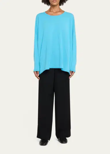 Eskandar Cashmere A-Line Bateau Neck Sweater - Long | Thumbnail 2 Eskandar Cashmere A-Line Bateau Neck Sweater - Long | Thumbnail 2