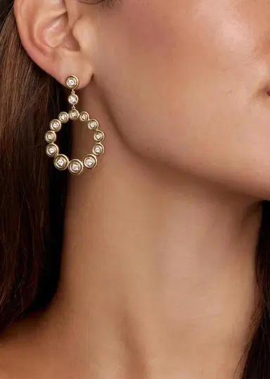 Jamie Wolf 18K Yellow and White Gold Circular Diamond Earrings | Thumbnail 2 Jamie Wolf 18K Yellow and White Gold Circular Diamond Earrings | Thumbnail 2