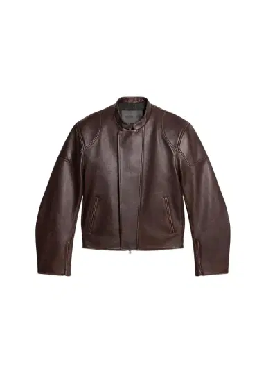 Helmut Lang Men's Leather Concealed-Zip Moto Jacket | Thumbnail 1 Helmut Lang Men's Leather Concealed-Zip Moto Jacket | Thumbnail 1