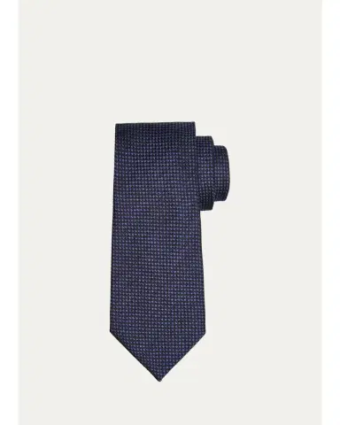 Tom Ford Men's Micro-Geometric Woven Silk Tie | Thumbnail 2 Tom Ford Men's Micro-Geometric Woven Silk Tie | Thumbnail 2
