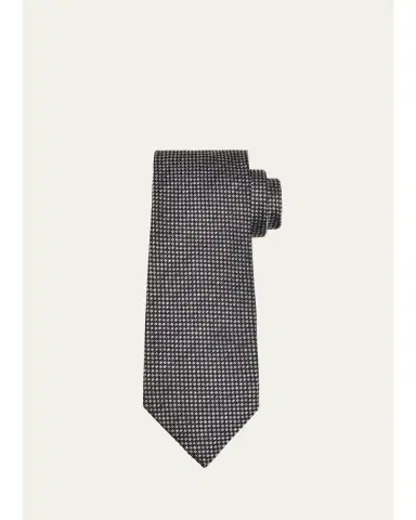 Tom Ford Men's Micro-Geometric Woven Silk Tie | Thumbnail 1 Tom Ford Men's Micro-Geometric Woven Silk Tie | Thumbnail 1