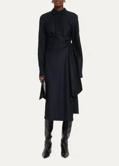 Lafayette 148 New York Wool Wrap Midi Shirtdress | Thumbnail 2 Lafayette 148 New York Wool Wrap Midi Shirtdress | Thumbnail 2