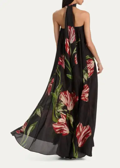Alice + Olivia Maricela Floral Scarf Maxi Dress | Thumbnail 3 Alice + Olivia Maricela Floral Scarf Maxi Dress | Thumbnail 3
