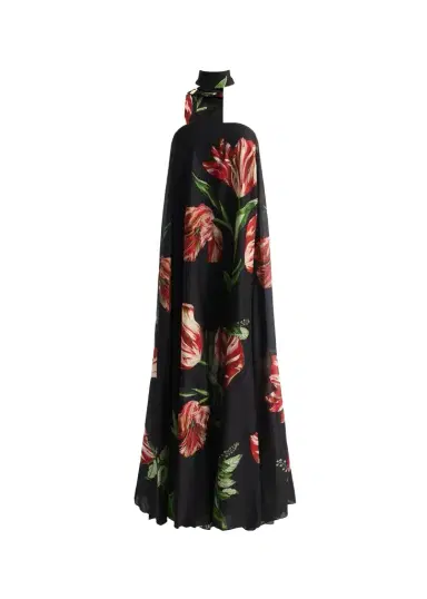 Alice + Olivia Maricela Floral Scarf Maxi Dress | Thumbnail 1 Alice + Olivia Maricela Floral Scarf Maxi Dress | Thumbnail 1
