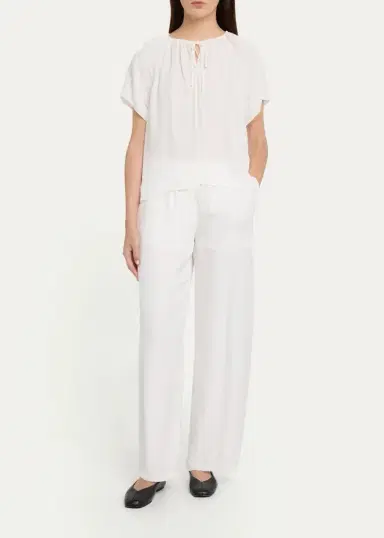 Theory Draped Front-Tie Blouse | Thumbnail 2 Theory Draped Front-Tie Blouse | Thumbnail 2