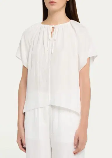 Theory Draped Front-Tie Blouse | Thumbnail 4 Theory Draped Front-Tie Blouse | Thumbnail 4
