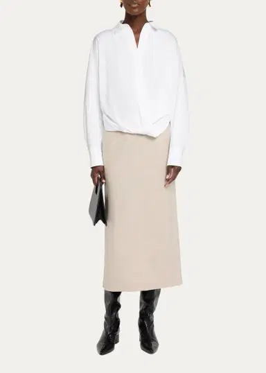 Lafayette 148 New York Stretch Wool Column Trouser Midi Skirt | Thumbnail 2 Lafayette 148 New York Stretch Wool Column Trouser Midi Skirt | Thumbnail 2