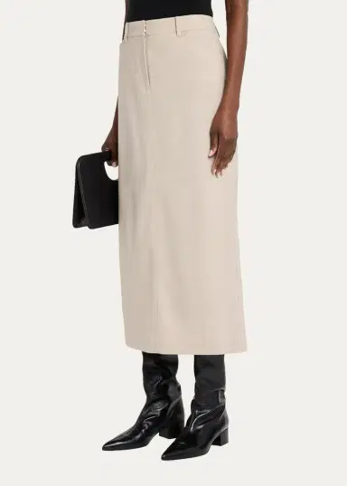 Lafayette 148 New York Stretch Wool Column Trouser Midi Skirt | Thumbnail 4 Lafayette 148 New York Stretch Wool Column Trouser Midi Skirt | Thumbnail 4