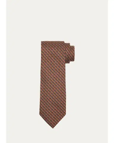Tom Ford Men's Check Square Dot Silk Tie | Thumbnail 2 Tom Ford Men's Check Square Dot Silk Tie | Thumbnail 2