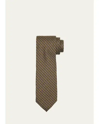 Tom Ford Men's Check Square Dot Silk Tie | Thumbnail 1 Tom Ford Men's Check Square Dot Silk Tie | Thumbnail 1