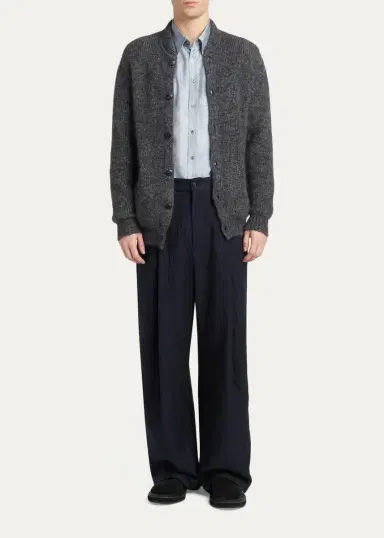 Giorgio Armani Men's Blur Printed Silk Shirt | Thumbnail 2 Giorgio Armani Men's Blur Printed Silk Shirt | Thumbnail 2