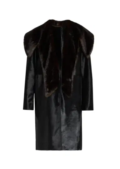 Loulou de Saison Lotta Oversized Calf Hair and Suede Coat | Thumbnail 1 Loulou de Saison Lotta Oversized Calf Hair and Suede Coat | Thumbnail 1