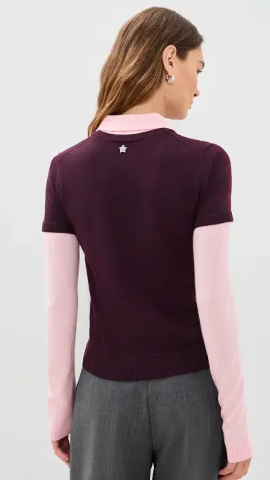Sandy Liang ottie Sweater Burgundy | Thumbnail 3 Sandy Liang ottie Sweater Burgundy | Thumbnail 3