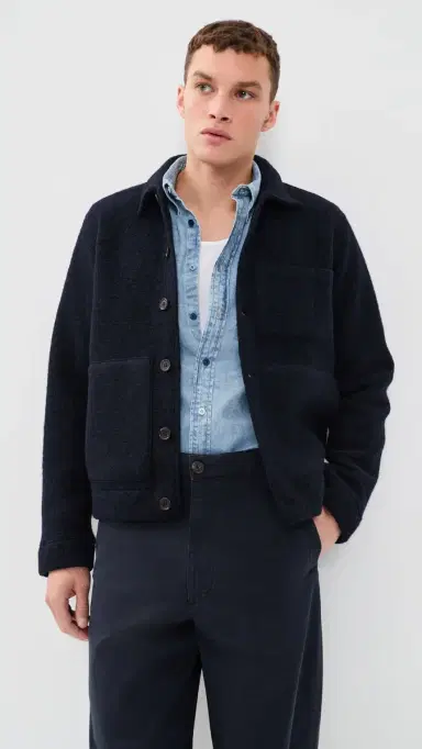 UNIVERSAL WORKS Wool Fleece Uniform Jacket Navy | Thumbnail 2 UNIVERSAL WORKS Wool Fleece Uniform Jacket Navy | Thumbnail 2