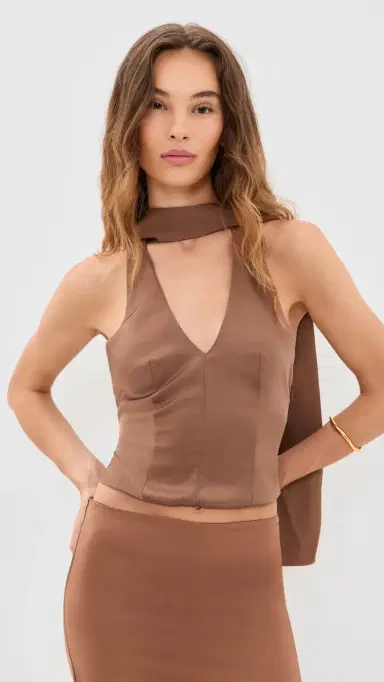 Lioness Front Row Halter Top Chocolate | Thumbnail 2 Lioness Front Row Halter Top Chocolate | Thumbnail 2