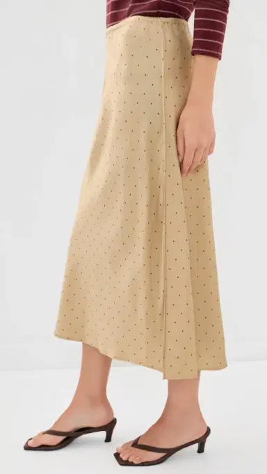 Vince Grid Dot Pull On lip Skirt Oak Buff/Black Rose | Thumbnail 4 Vince Grid Dot Pull On lip Skirt Oak Buff/Black Rose | Thumbnail 4