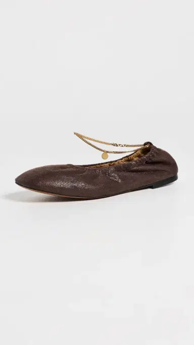 Stella McCartney Ballerina Shaggy Deer Faux Leather Flats Mahogany | Thumbnail 2 Stella McCartney Ballerina Shaggy Deer Faux Leather Flats Mahogany | Thumbnail 2