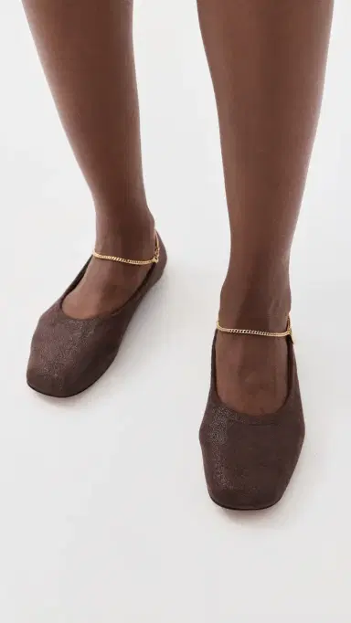 Stella McCartney Ballerina Shaggy Deer Faux Leather Flats Mahogany | Thumbnail 3 Stella McCartney Ballerina Shaggy Deer Faux Leather Flats Mahogany | Thumbnail 3