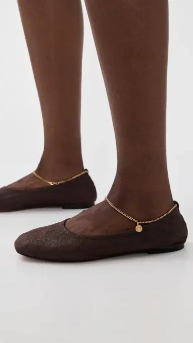 Stella McCartney Ballerina Shaggy Deer Faux Leather Flats Mahogany | Thumbnail 5 Stella McCartney Ballerina Shaggy Deer Faux Leather Flats Mahogany | Thumbnail 5