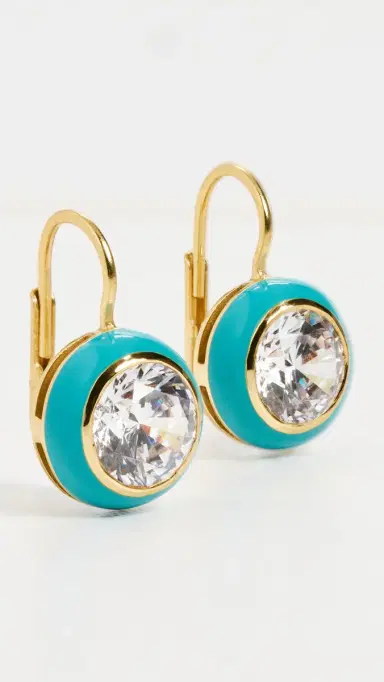HART Enamel Bezel Drop Earrings Bright Blue One Size | Thumbnail 2 HART Enamel Bezel Drop Earrings Bright Blue One Size | Thumbnail 2
