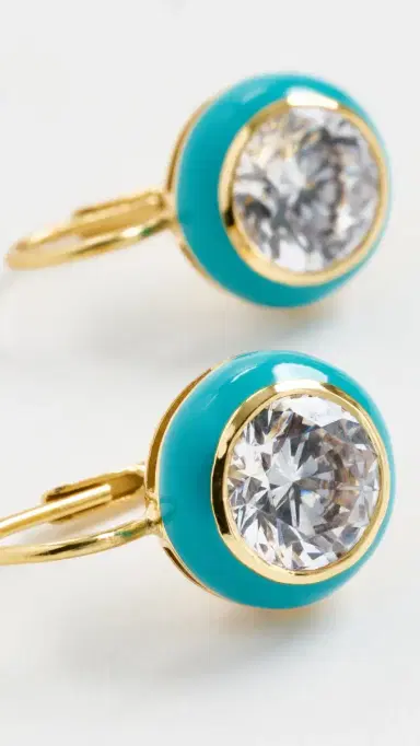 HART Enamel Bezel Drop Earrings Bright Blue One Size | Thumbnail 4 HART Enamel Bezel Drop Earrings Bright Blue One Size | Thumbnail 4
