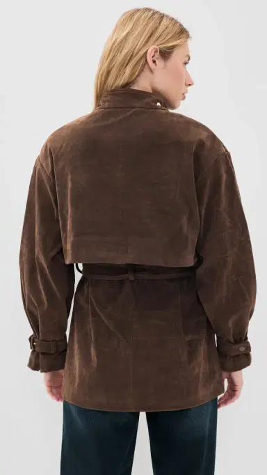 Bardot Veronica Faux Suede Jacket Dark Choco | Thumbnail 4 Bardot Veronica Faux Suede Jacket Dark Choco | Thumbnail 4