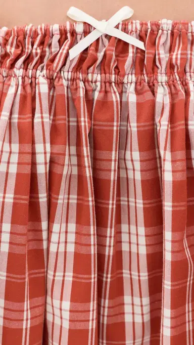 FAITHFULL Belinha Babydoll Mini Dress Ines Check Terra Rosso | Thumbnail 6 FAITHFULL Belinha Babydoll Mini Dress Ines Check Terra Rosso | Thumbnail 6