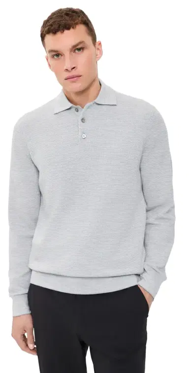 RLX Ralph Lauren Merino Coolmax triped Polo Sweater Grey Combo | Thumbnail 1 RLX Ralph Lauren Merino Coolmax triped Polo Sweater Grey Combo | Thumbnail 1