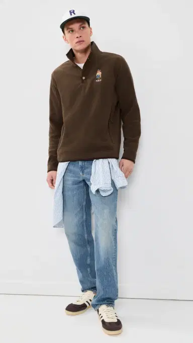 Polo Ralph Lauren itchfield Bear Snap Mockneck Pullover uggage Brown/Hrtg Br | Thumbnail 5 Polo Ralph Lauren itchfield Bear Snap Mockneck Pullover uggage Brown/Hrtg Br | Thumbnail 5