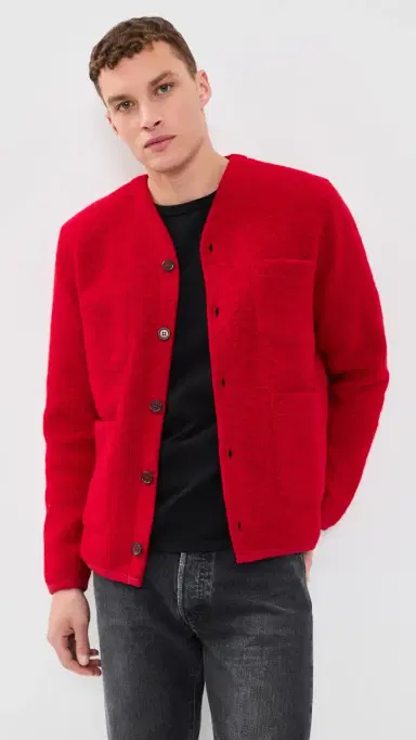 UNIVERSAL WORKS Wool Fleece Cardigan carlet | Thumbnail 2 UNIVERSAL WORKS Wool Fleece Cardigan carlet | Thumbnail 2