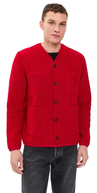 UNIVERSAL WORKS Wool Fleece Cardigan carlet | Thumbnail 1 UNIVERSAL WORKS Wool Fleece Cardigan carlet | Thumbnail 1