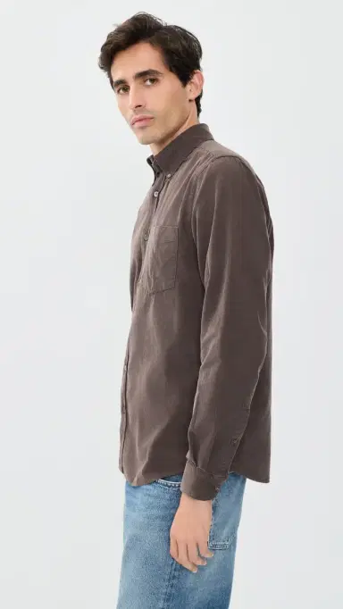 Closed Corduroy Button Down Shirt Espresso Brown | Thumbnail 4 Closed Corduroy Button Down Shirt Espresso Brown | Thumbnail 4