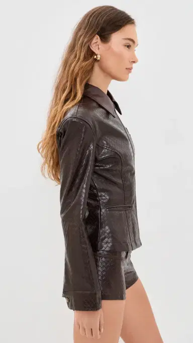 Lioness oho Faux Leather Jacket Coffee | Thumbnail 4 Lioness oho Faux Leather Jacket Coffee | Thumbnail 4