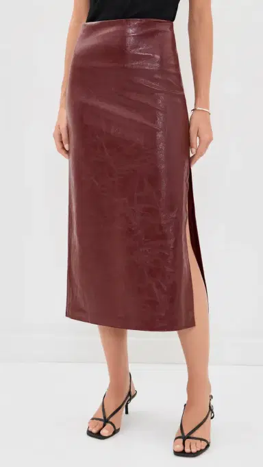 Alice + Olivia Maeve Vegan Midi Skirt Cognac | Thumbnail 2 Alice + Olivia Maeve Vegan Midi Skirt Cognac | Thumbnail 2
