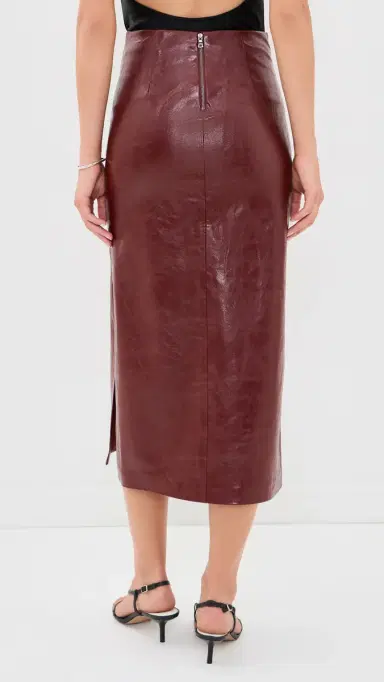 Alice + Olivia Maeve Vegan Midi Skirt Cognac | Thumbnail 3 Alice + Olivia Maeve Vegan Midi Skirt Cognac | Thumbnail 3