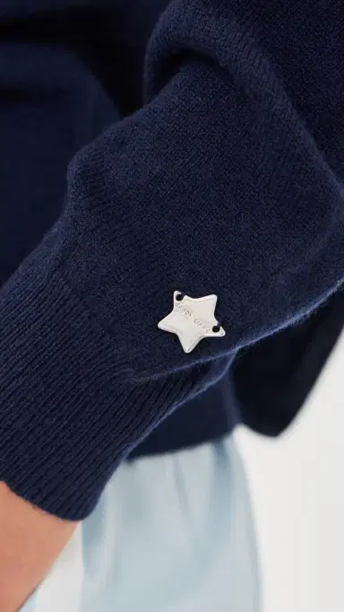 Sandy Liang Barrow Sweater Navy | Thumbnail 6 Sandy Liang Barrow Sweater Navy | Thumbnail 6