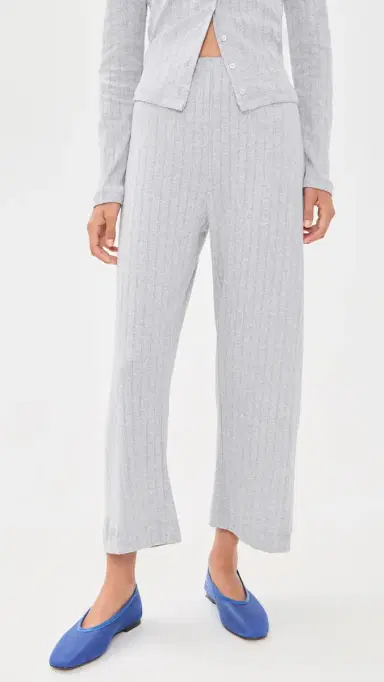 LESET Pointelle Crop Wide Leg Pants | Thumbnail 2 LESET Pointelle Crop Wide Leg Pants | Thumbnail 2