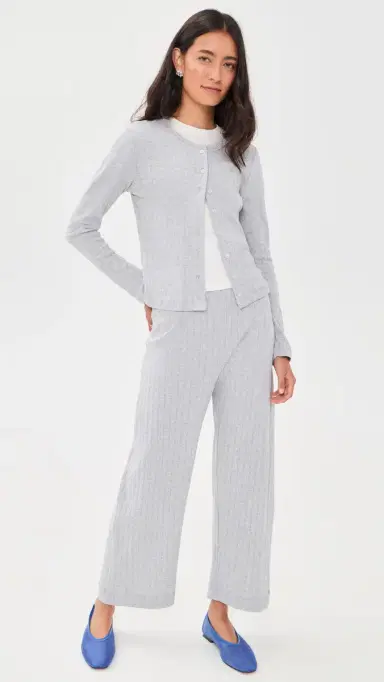 LESET Pointelle Crop Wide Leg Pants | Thumbnail 5 LESET Pointelle Crop Wide Leg Pants | Thumbnail 5