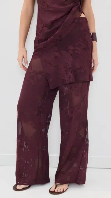 ROAME Tallow heer Burnout Wrap Pants Mulberry Jacquard | Thumbnail 2 ROAME Tallow heer Burnout Wrap Pants Mulberry Jacquard | Thumbnail 2